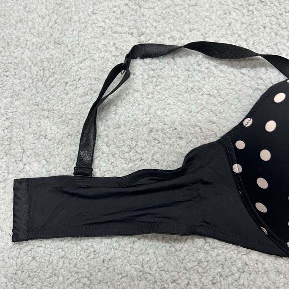 Rene Rofe Bra 36D Push Up Bra Polka Dot Lace Trim Pin up retro 50s - Picture 3 of 10